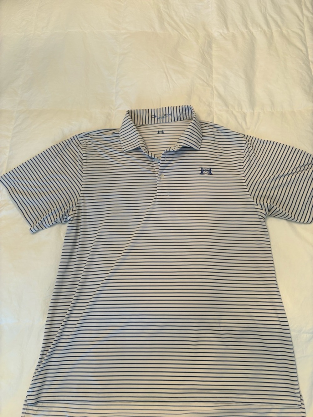 National Golf Links of America Men’s B Draddy Polo - White&Navy Striped Size XL